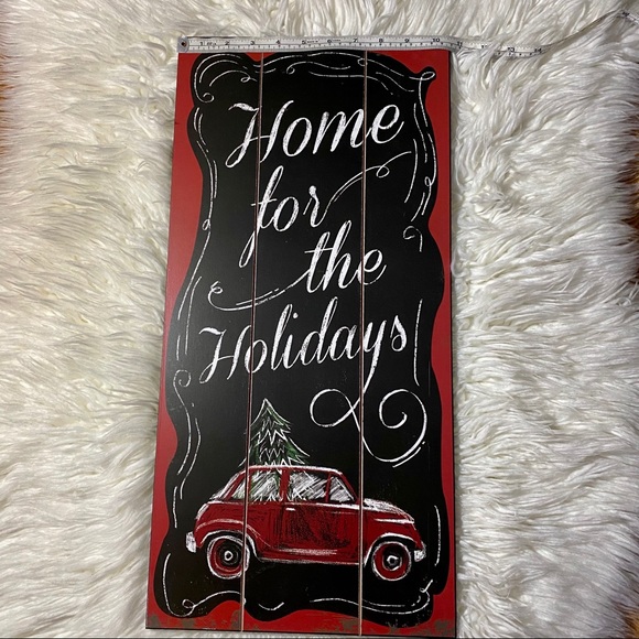 Home for the Holidays Shiplap Sign with Car Tree - Picture 2 of 4